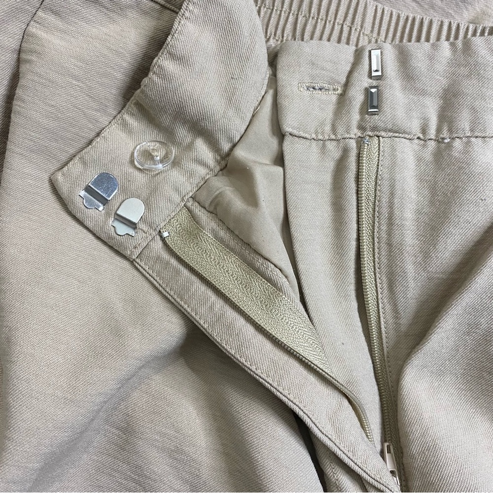 Christian Lacroix : size : L : light cream tan high-rise wide leg trouser pants - Picture 6 of 9